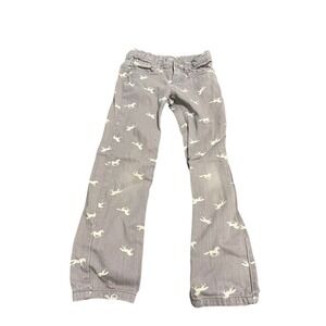 Gymboree Girls Size 7 Grey Jeans With Horse Print